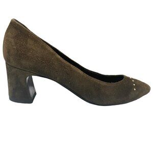 AGL Italy Suede Studded Brown Heels Size 8us / 38eu